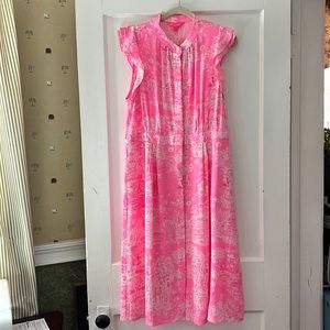 Lilly Pulitzer NWT Size 16 Palm Beach Silk Midi Skinny Dipping